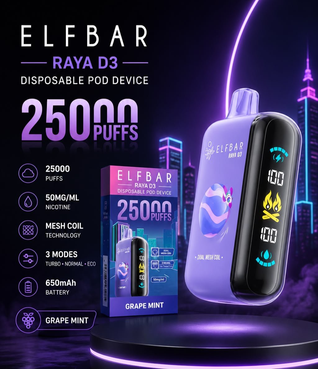 Buy Elfbar Raya D3 25000 Puffs Disposable Vape in Mumbai – 30 Min Delivery Mumbai express delivery
